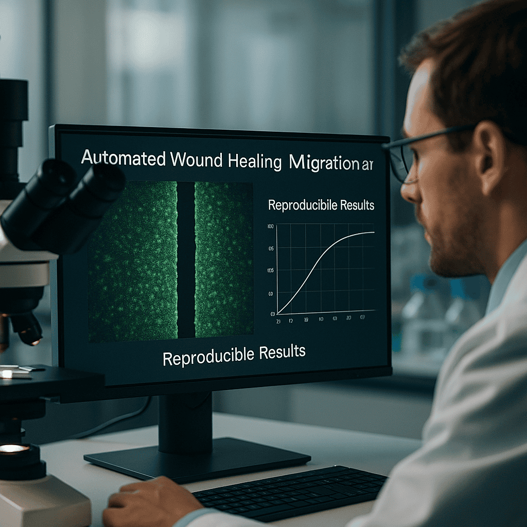 Analyse automatisée de la migration des plaies avec une technologie d'imagerie avancée.