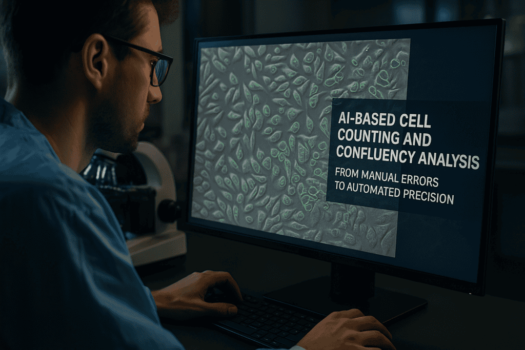 Analyse de la confluance et comptage cellulaire basés sur l'IA pour la recherche biologique précise et l'automatisation.