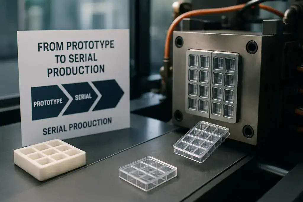 Owl-shaped prototype for serial production and manufacturing process visualization.
